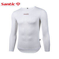 Santic ผู้ชายแขนยาวขี่จักรยานเสื้อกล้ามระบายอากาศแสงแน่นกลางแจ้งจักรยานถนน MTB เสื้อท็อปส์ M8C06023