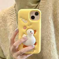 SNJNK MALL เคส ไอโฟน การ์ตูนเป็ดสามมิติ iPhone14promax Apple 13 เคสมือถือ 12 ซิลิโคน 11 กันตก 13promax หญิง