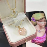 2022 Fashion Heart Opal Choker Necklace Women Girls Rose Quartz Crystal Heart Necklace Trendy Princess Jewelry Accessories Gifts