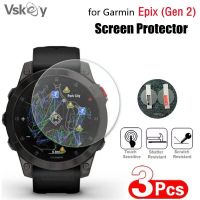 VSKEY 3ชิ้นอุปกรณ์ป้องกันหน้าจอสำหรับ Garmin Epix Gen 2แก้วแบบเทมเปอร์กันฟิล์มป้องกันรอยขีดข่วน