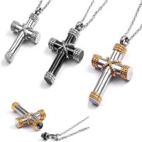 Urn Cross Necklace for Men Women High Quality Metal Cross Necklace Pendant Classic Church Prayer Jewelry Fashion Chain Necklaces