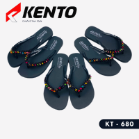 KENTO เคนโตะ รองเท้าแตะหูคีบ ลายลูกปัดกลมแบน รุ่นKT680 ไซส์35-46 รองเท้าผู้หญิงใส่ได้ทุกวัย