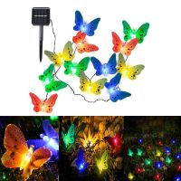 Colorful Solar Butterfly String Lights 11/2/30 LED 6.5M Waterpoof Outdoor Indoor for Garden Yard Fences Park Home Decoration