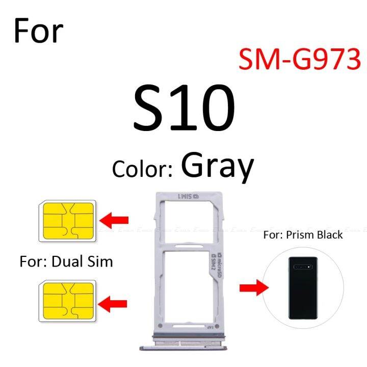 ซ็อกเก็ตสำหรับใส่ซิมการ์ดตัวเชื่อมช่องเสียบที่ใส่-adapter-micro-sd-ชิ้นส่วนเครื่องอ่านสำหรับ-samsung-galaxy-s10-5g-g973-g977