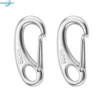 （AT）2PCS สแตนเลสสตีลรูปร่าง SpringHookQuick Link Carabiner Buckle Eye Shackletlelaw เรือกลางแจ้ง Marine