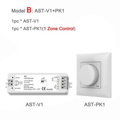 สวิตช์ไฟหรี่อัจฉริยะ5V 36V สำหรับแถบไฟเดี่ยวสีแอลอีดีหรี่ไฟ Led 12V 24V Pwm Rf 2.4G ไร้สายรีโมทคอนโทรลแบบสัมผัส