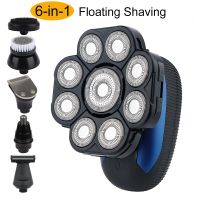 Floating Head Shaver For Bald Men Waterproof Electric Razor For Men With Nose Hair Trimmer Wet/Dry Grooming Shaving Machines