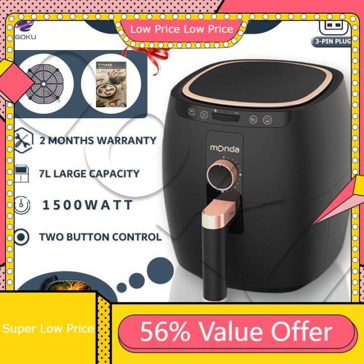 Air Fryer Monda 7L Air Fryer Non Stick Cook Fryers Electric 7L Healthy