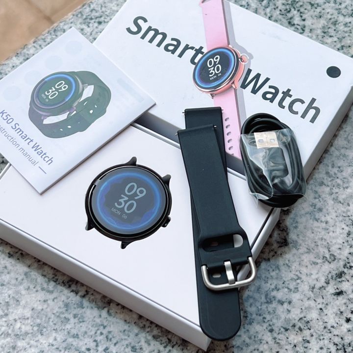 watchhiend-smartwatch-รุ่นk50-มีหลายฟังก์ชั่น-ใช้งานง่าย-ทั้ง-รับสาย-ตั้งปลุกได้-มีหลายสี-และกล่องตามรูปฟรี-จัดส่งจากไทย