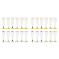 24X Wedding Champagne Flute Disposable Plastic Wedding Cup Champagne Glass Drinking Utensils for Party-Golden