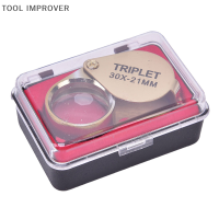 TOOL IMPROVER แว่นขยาย30x30x21มม. เครื่องมือตาสีทองเครื่องประดับแว่นตาพับได้