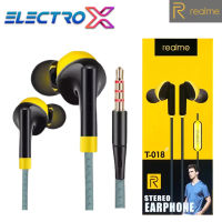 หูฟังเรียวมี Realme T-018 HD Sound Extra Bass ของแท้ เสียงดี ช่องเสียบแบบ 3.5 mm Jack ใหม่ล่าสุด รับประกัน1ปี BY ELECTRO X STORE