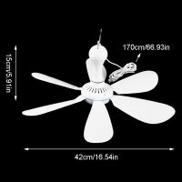 Holiday Discounts 5V USB Powerd Ceiling Fan Camping Outdoor Home Dormitory Bed Tent Hanging Fan Removable 6 Blades Air Cooling Fans