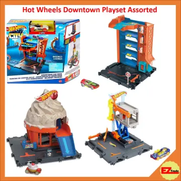  Hot Wheels City Toy Car Track Set Downtown Car Park