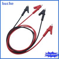 BUCHE 2Pcs สีแดงสีดำ คลิปจระเข้ 39 "/1เมตรค่ะ 10A 1000V คลิปจระเข้ไฟฟ้า แคลมป์จระเข้ สายจั๊มเปอร์ เครื่องมือดิจิทัลดิจิทัล