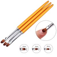 NEW 3pcs Profession Nail Art Metal Handle Acrylic UV Gel Extension Builder Flower Painting Drawing Brush Manicure Tools Fashion Artist Brushes Tools