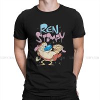Ren And Stimpy Together Tshirt Vintage Punk MenS Tshirts Tops Loose Cotton O-Neck T Shirt S-4XL-5XL-6XL