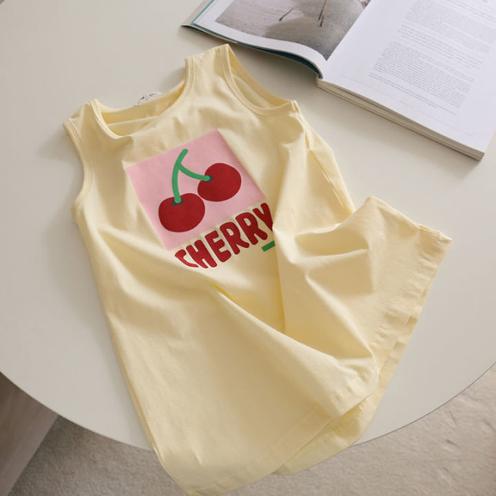 amila-ชุดเดรสผ้าฝ้ายเด็กผู้หญิงทรงเอสำหรับเด็กทารกชุดเดรสสายเอี๊ยมพิมพ์ลายลายการ์ตูนชุดเดรสเสื้อยืดยาว