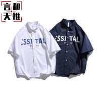 Fast Shipping Summer High -Quality Pure Cotton MenS Simple Shirt Loose Letters, Men And Women Couples Casual Short