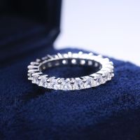 6 style S925 Silver Full Cubic Zirconia Crystal Finger Ring For Women Wedding Luxury Design Jewelry Ring