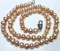 YINANYIMEI Small near round pearl freshwater pearl necklace