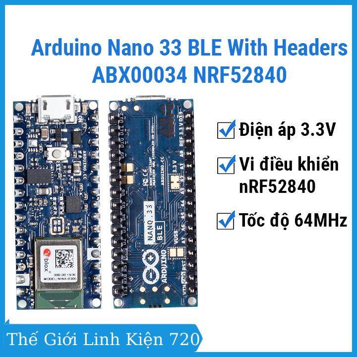 Arduino Nano 33 Ble With Headers Abx00034 Vi điều Khiển Nrf52840 Lazadavn 1246