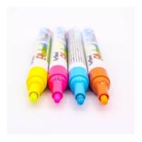 HomeOffice ปากกาเขียนกระจก อาร์ทไลน์ ชุด 4 ด้าม (สีเหลือง, ชมพู, ฟ้า, ส้ม) ปากกาเรืองแสง