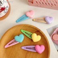 ☇¤✻ Colorful Love Heart Hair Clip Waterdrop Shaped Cream Color BB Clip Hairpins Girls Children Bangs Side Clips Hairpins Accessories