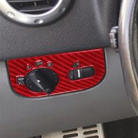 、‘】【’ Carbon Fiber Auto Headlight Switch Button Decorative Frame Cover Stickers Interior For Audi TT MK1 8N 2001-2006 Accessories