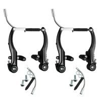 ☃⊙ ชุดเบรคจักรยาน 2 คู่ Universal ด้านหน้าและด้านหลังชุดเบรค Mountain Road Bike V-Brake Set สำหรับชิ้นส่วนจักรยานขี่จักรยาน