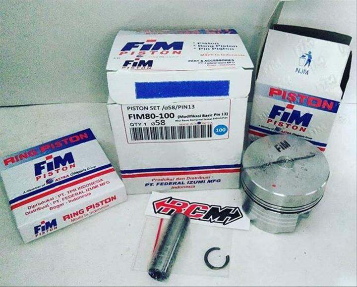 SEKER SEHER KIT SET Piston Kit Fim 58 PIN PEN 13 Custom Dome Fim80 Modifikasi ORI ORIGINAL FIM