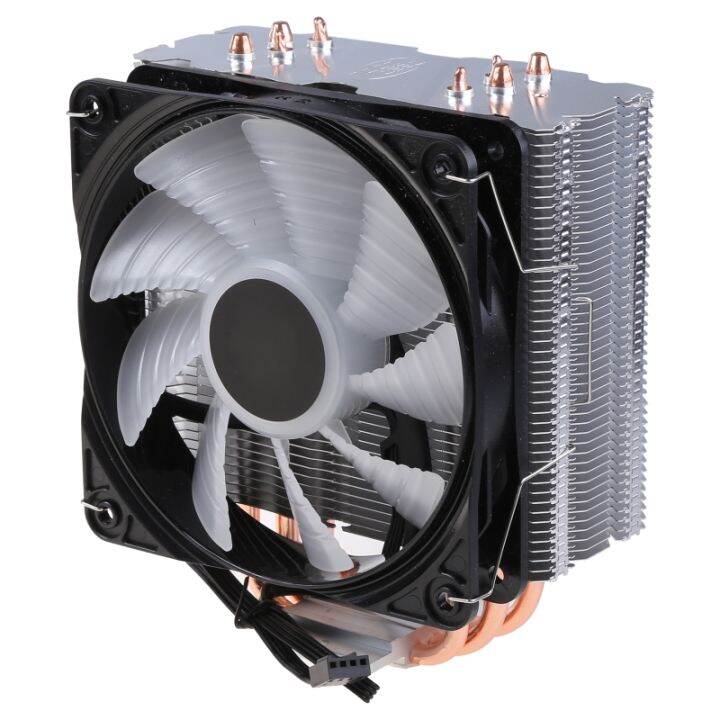 CPU Cooler Blue LED 4 Copper Heat Pipes 120mm 12V 4pin Ultraquiet PWM Cooling Fan Aluminum Fins