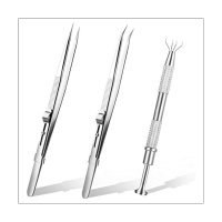 3PCS Diamond Jewelry Tweezers with Slot Clamping Jewelry Tools Multi- Tweezers