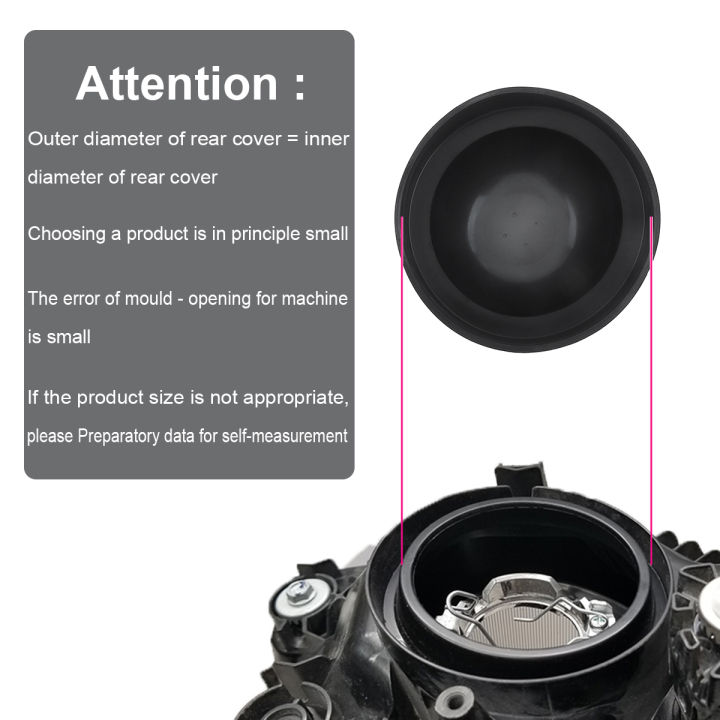 95มิลลิเมตรปิดผนึกภายใน-dia-ยางที่อยู่อาศัยซีลหมวกฝุ่นปกคลุมสำหรับไฟหน้ารถติดตั้งชุดไฟหน้าซีนอน-led-ไฟหน้าหลอดไฟ-หลังการขายไฟหน้าติดตั้งเพิ่ม