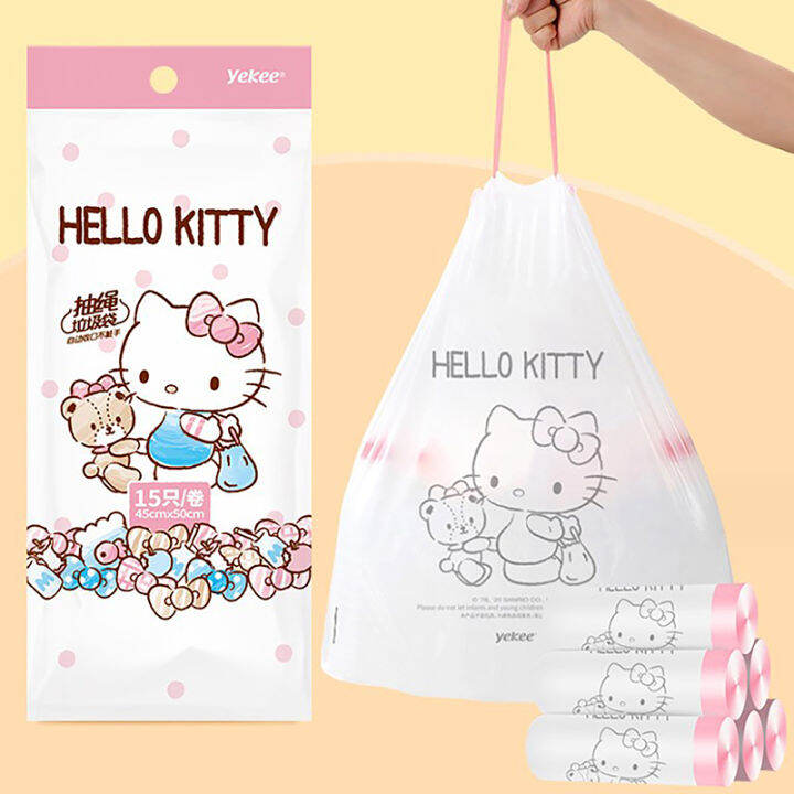 jiang-sanrioed-อนิเมะ-hello-kittys-ถุงขยะน่ารักๆที่บ้านทุกวันครัวร้านอาหารแบบพกพาหนาเก็บเสื้อผ้าถุงพลาสติก
