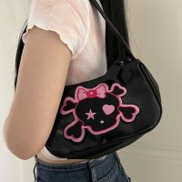 Fashion New Homemade Y2k Millennial Hot Girl Skeleton Punk Armpit Bag Subculture Dark Sweet Cool Street Style Ins Handbag Bag Female