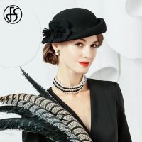 สีฟ้าสีม่วง Pillbox หมวกขนสัตว์รู้สึกหมวกเบเร่ต์ Fascinator Fedora หมวกสำหรับผู้หญิงสุภาพสตรีดอกไม้ค๊อกเทลแต่งงานงานเลี้ยงน้ำชาคริสตจักรหมวกที่สง่างาม