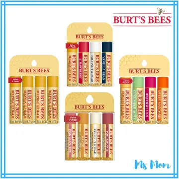 Burt's Bees Lip Balm, Multipack ,Beeswax, Cucumber Mint, Coconut & Pear and  Vanilla Bean, 4 Tubes