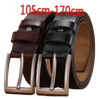 Men 130 140 150 160 170cm Belt Mens Cowskin Genuine Leather Alloy Pin Buckle Large Size Luxury Brand Designer Waist Strap Belts Belts