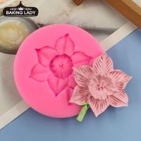 Small Camellia flower silicone mold cake decoration camellia lotus fondant chocolate cupcake DIY mold Bread  Cake Cookie Accessories