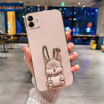 Andyh New Design For Samsung A05 A05S A04E A04 M52 5G A53 5G A33 5G A23 5G A73 5G Case Luxury 3D Stereo Stand Bracket Smile Rabbit Electroplating Smooth Phone Case Fashion Cute Soft Case