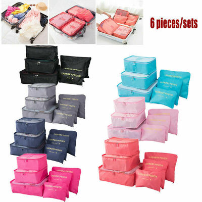 6Pcs/Set Travel Case Shoes Packing Suitcase Wardrobe Cube Bags Container Travel Storage Bag Set Tidy