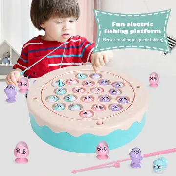  CUTE STONE Fishing Game Toys with Slideway,Electronic Toy  Fishing Set with Magnetic Pond,10 Fish,3 Magnetic Dolphins,2 Toy Fishing  Poles,Learning Educational Toys with Music Story for Kids Toddlers : Toys &  Games