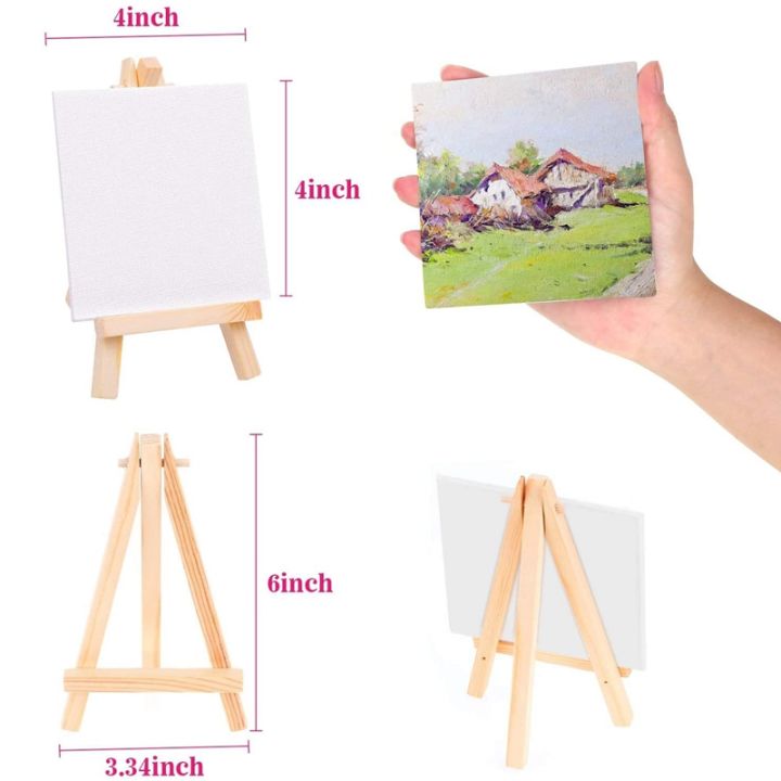 20pcs-mini-canvas-drawing-board-with-easel-painting-canvas-panel-suitable-for-art-painting-party-supplies