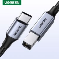 Ugreon USB C ถึง USB B 2.0สายเครื่องพิมพ์สายสแกนเนอร์เครื่องพิมพ์แบบถักสำหรับ Epson, Macbook Pro, HP, Canon, Brother,เครื่องปริ้นซัมซุง