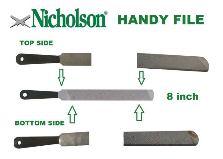 NICHOLSON Handy File 8 inch FLAT Kikis Besi kayu Lazada