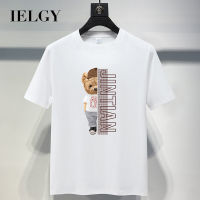 IELGY เสื้อยืดแขนสั้นชาย,S-6XL เสื้อยืดผ้าฝ้ายลำลองนักเรียนคู่คอกลมหลวมขนาดใหญ่เสื้อซับใน