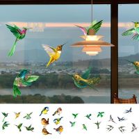 6pcs Creative Glass Decals Hummingbird Painting Stickers Non Adhesive Anti-collision Window Clings to Prevent Bird Home Decor Wall Stickers  Decals