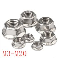 【❉HOT SALE❉】 jiushouz 1-20Pcs Din6923ถั่ว M3 M4 M5 M6 M8 M10 M12 M16 M20 304สแตนเลส Flanged Hex Nut