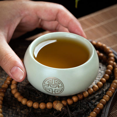 Ru Dao, Ru Kiln,ถ้วยชา,ชุดชากังฟู,ถ้วยหลักเซรามิก,ทอง,ชาเครื่องดื่มฝานเปิด,ถ้วยชาถ้วยเดียว,CanQianfun